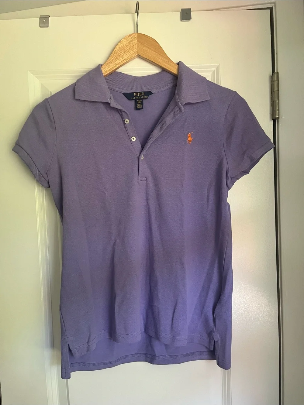 Polo by Ralph Lauren Lavender Short Sleeve Polo with Orange Logo